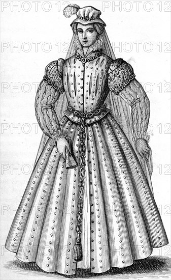 French vintage clothes Francois kingdom II XVI century King France Marie Stuart