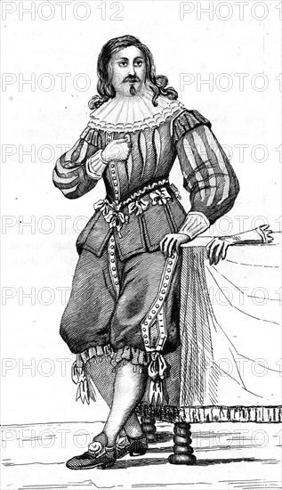 French vintage clothes XVI century King France Luis kingdom XIII King of France Navarre Louis XIII Martin Joubert