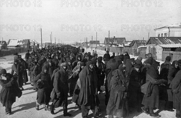 World war 2, battle of stalingrad, over 90,000 german prisoners of war were marched off to the soviet rear, they were the germans that not only saw the volga but crossed it.
