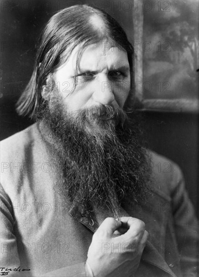 Grigory yefimovich rasputin (1872-1916), spiritual advisor to tsarina alexandra, assassinated in 1916 by members of the russian royal court, russia.