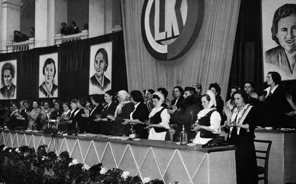 National congress of the league of women held on march 3 & 4, 1951 in warsaw, poland, women's representatives from all walks of life in poland were represented at this congress.