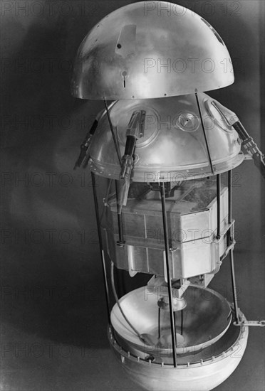 Disassembled view of sputnik 1, the first artificial earth satellite, launched by the soviet union on october 4, 1957.