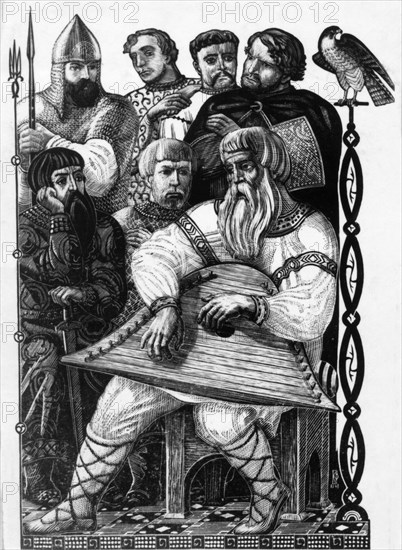 Vladimir favorsky's illustration of 'the lay of the host of igor', the ancient russian poetic masterpiece.