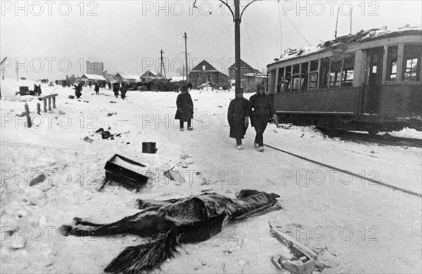 World war 2, a street in liberated stalingrad, february 1943.