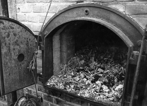 Camp of annihilation - one of the furnaces full of incinerated human remains.