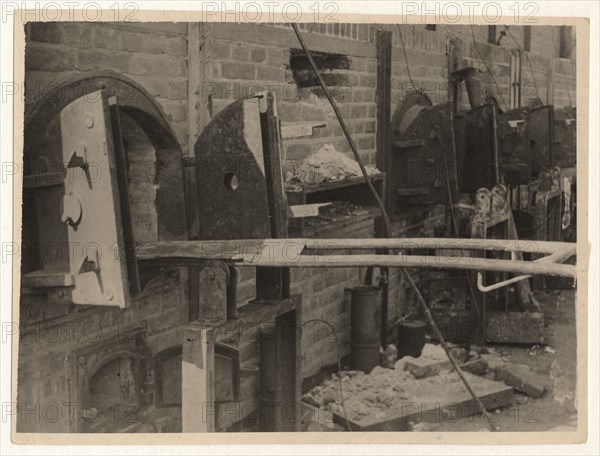 Majdanek extermination camp in lublin, the stretchers on which the bodies were carried and flung into the cremation ovens at lublin.