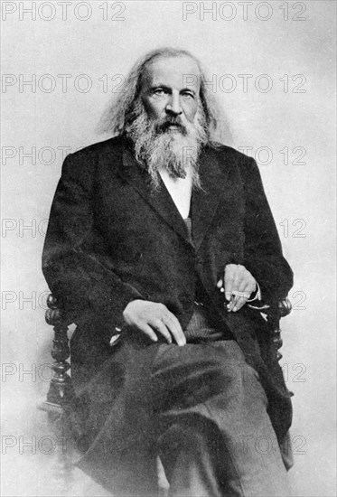 Dimitri ivanovich mendeleev, 1834 - 1907, famous russian chemist.