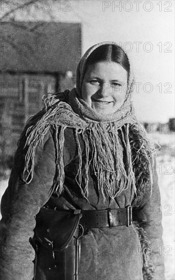 A young byelorussian partisan woman, world war 2, january 1944.