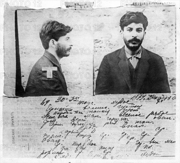 The tsarist political police's (okhranka) record of stalin's revolutionary activities, 1910.