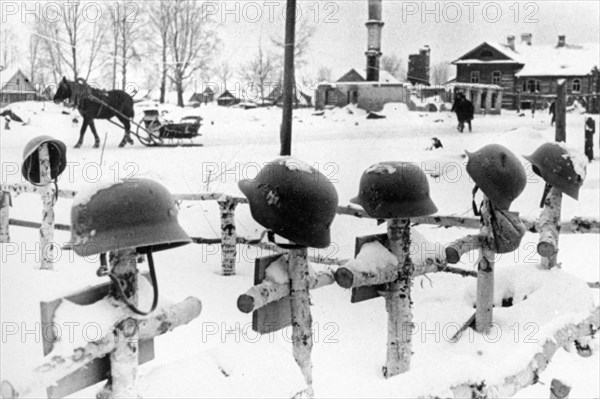 The final resting place of german soldiers on the soil of leningrad, world war ll.