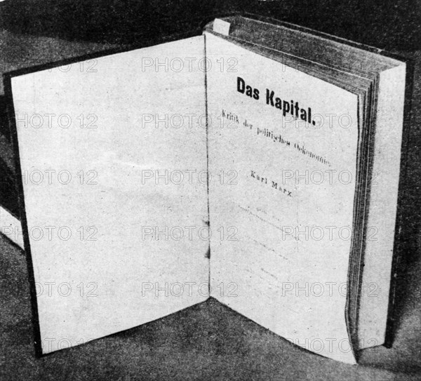 The title page of the first german edition of 'das kapital' by karl marx (hamburg, 1867).