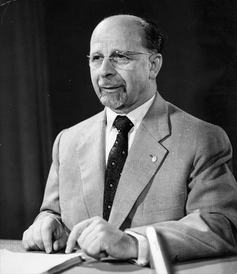 Walter ulbricht, state council chairman and first secretary of the central committee of the socialist unity party (sed), during his significant speech on the peace policy of the gdr on gdr television and radio on september 15, 1961.