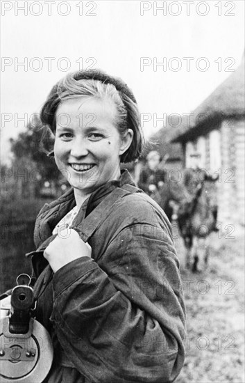 World war 2, masha d,, a young partisan who was killed by the germans in the leningrad region.