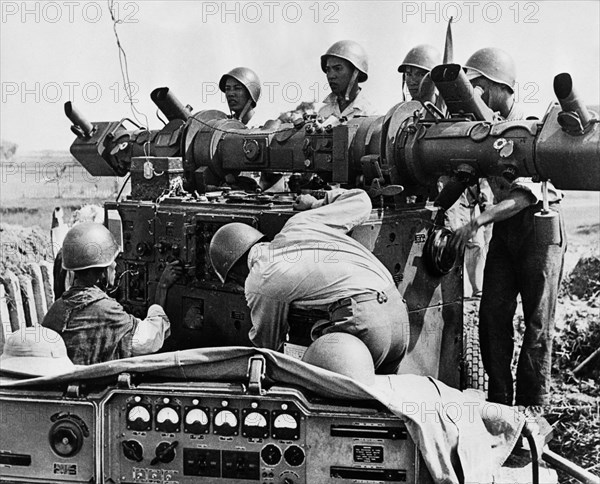 Control center for one of the anti-aircraft defense units near hanoi, north vietnam, 1966.