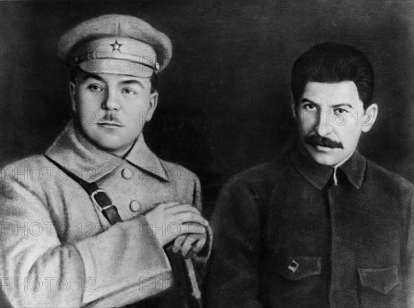 Joseph stalin and kliment voroshilov (left) in 1920.
