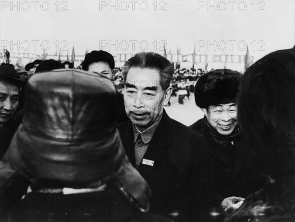 Chinese premier zhou enlai at the peking (beijing) airport on february 9, 1971.