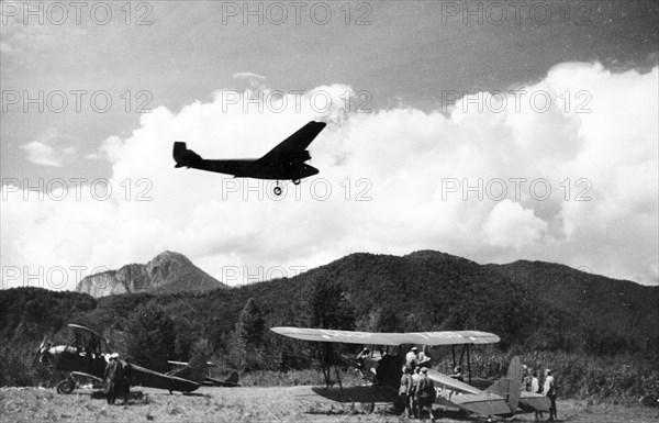 Polikarpov po-2 (u-2) biplanes at an aerodrome in a mountain pass in the northern caucasus, world war 2, october 1942.