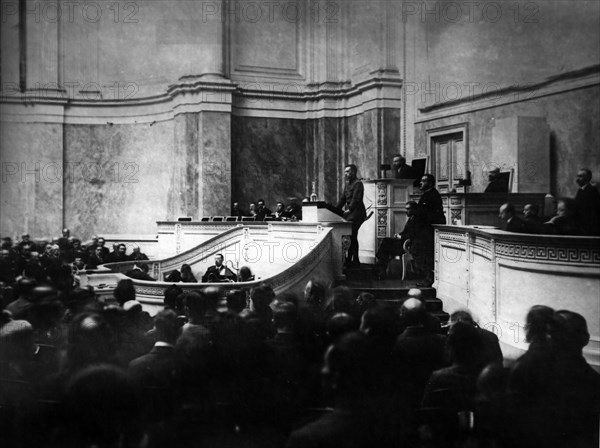 Alexander kerensky's last speech at the pre-parliament on november 6, 1917, the day before the break-out of the socialist revolution.