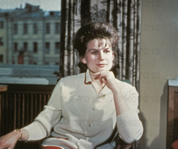 Soviet cosmonaut valentina tereshkova, the first woman in space, at home in 1965.