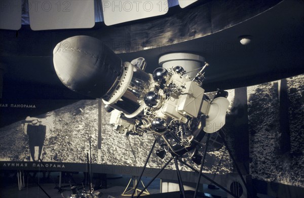 Soviet moon probe, luna 9 on display, 1966.