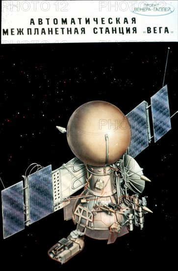 Artist's rendering of the venus probe 'vega', 1984.