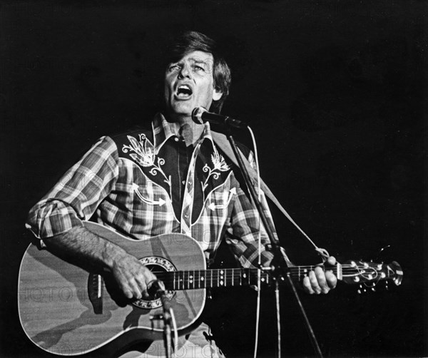 American singer, actor and director dean reed performing at the second international musical festval in the ussr in 1984.