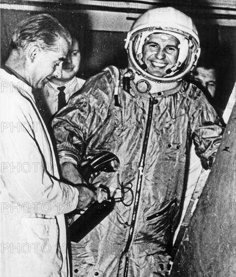 Soviet cosmonaut pavel popovich during tests and training prior to his space flight aboard vostok 4.