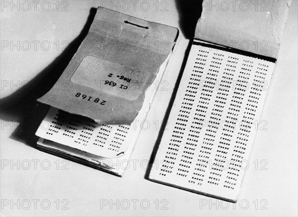 Penkovsky-wynne spy trial, may 1963, code books received by penkovsky for deciphering instructions from the british and american intelligence services and sending coded messages back.