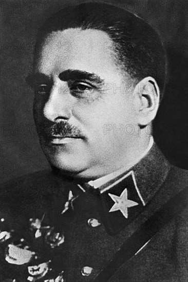 Blyukher, vasily konstantinovich (1889-1938), marshal of the soviet union, commanded soviet far east army during hostilities with china in 1929, was virtual dictator of russian far east, victim of great purge, 1938, september 1, 1935.