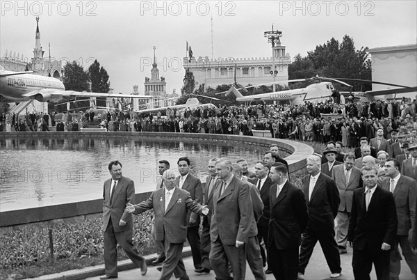 Moscow, ussr, cpsu first secretary nikita khrushchev at the opening of vdnkh (exhibition of achievements of the national economy), june 16, 1959.