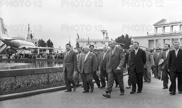 Moscow, ussr, cpsu first secretary nikita khrushchev at vdnkh (exhibition of achievements of the national economy) opening, june 16, 1959.