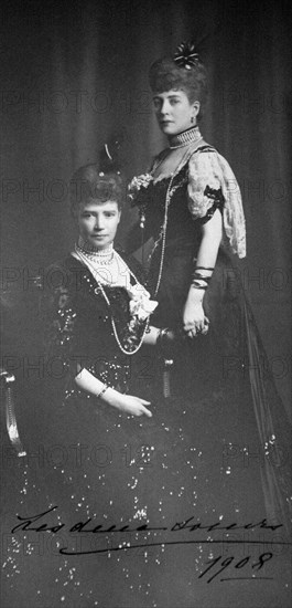 The photo of widowed empress maria fyodorovna and her sister queen alexandra of england (1908) is on view at the exhibition 'empress maria fyodorovna, the return' in the state central modern russian history museum in moscow.