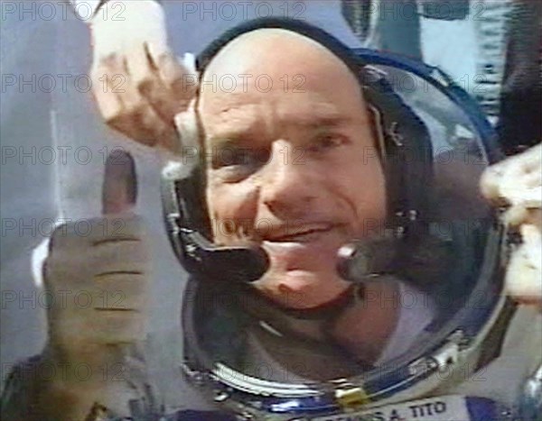 May 6, 2001, american multimillionaire dennis tito, 60, (in pic) following an eight-day space flight which cost him 20 million dollars, safely returned on sunday to earth together with his russian crewmates -- talgat musabayev and yuri baturin, their descent capsule touched down in kazakhstan at 09:41 moscow time near the city of arkalyk,the crew members feel themselves so well that they asked a permission to get out of the descent capsule on their own.
