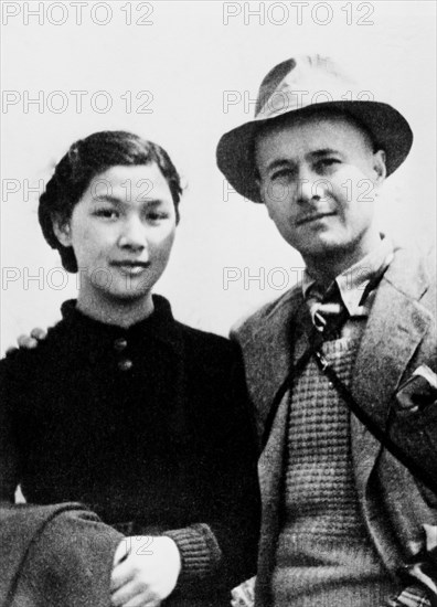 Japan 1938: the picture shows branko vukelic, a comrade-in-arms of the known soviet intelligence agent richard sorge, and his wife ioshiko yamasaki-vukelic, 1938.