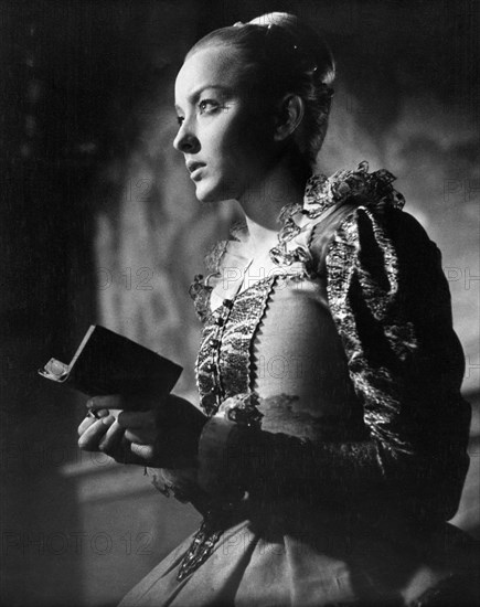 Moscow, ussr, lenfilm studios, actress anastasia vertinskaya as ophelia starring in film 'hamlet' directed by movie director grigory kozintsev, april 1, 1964.