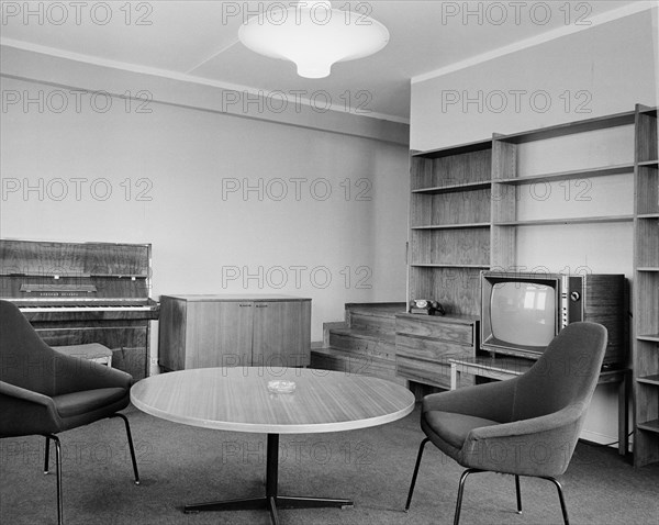 Guest room in intourist hotel, moscow, ussr, 1971.
