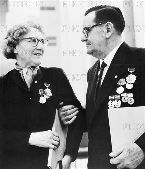 Berlin, east germany 1965, the picture shows anna and max klausen, former comrades-in-arms of the famous soviet intellegence agent richard sorge.