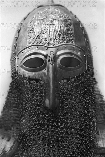 Slav armor, the war helmet of russian noble of the 12th century.