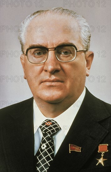 Portrait of yuri andropov of the soviet union, 1979.