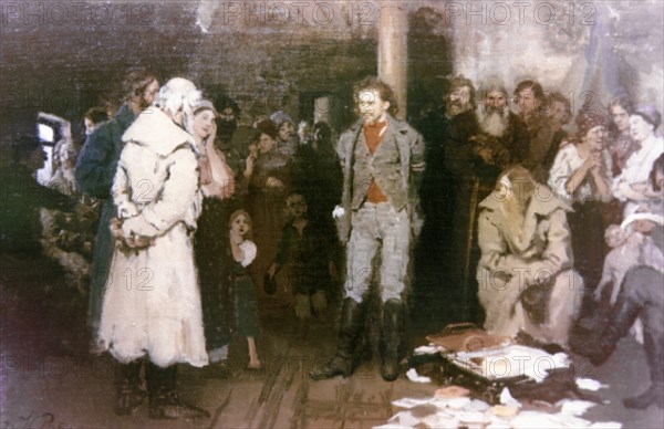 Arrest of a propagandist' - painting by ilya repin.