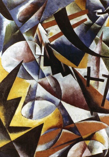 Painterly construction' (1920) painting by lyubov popova (1889 - 1924).