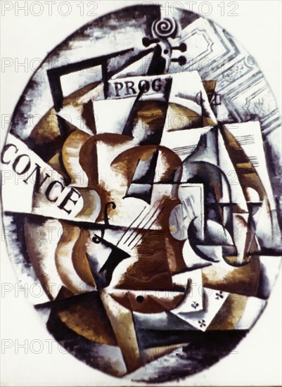 Violin' (1915) painting by lyubov popova (1889 - 1924).