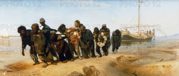 The barge haulers', 'the volga boatmen', or, in russian, 'burlaki', a painting by ilya repin from the early 1870s.