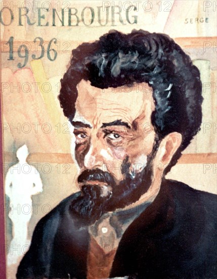 A watercolor portrait of writer and revolutionary viktor kibalchich, who was published in france using the pseudonym viktor serge, the portrait was made in 1936, when the writer lived in exile for his political views and was able to avoid deportation.