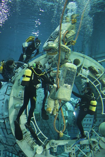 Star city, moscow region, russia, march 3, 2010, cosmonauts inside a weightless environment training facility at gagarin cosmonaut training centre, star city.