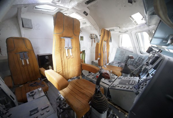 Star city, moscow region, russia, a cabin of 'buran' space ship at gagarin cosmonaut training centre, star city, march 3, 2010.