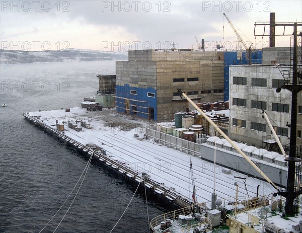 A site for a long-term dry storage of containers with used nuclear fuel will be reconstructed at the territory of the 'atomflot' repair technological enterprise (in picture), the venture is financed by british government in the framework of the ' global partnership' program, murmansk, russia, november 19, 2004.
