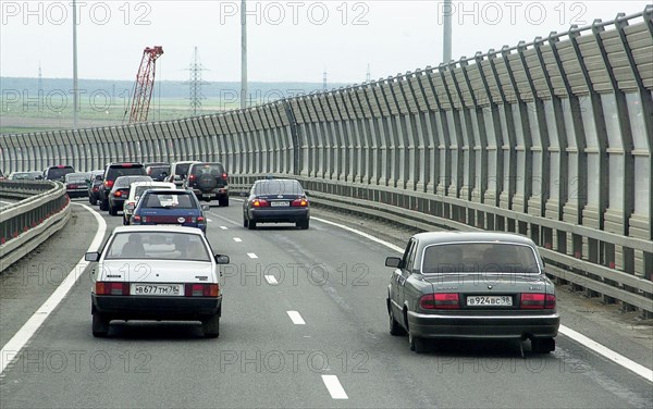 A new ring road's section from a cable bridge to the 'rossia' federal route (moscow highway) was opened for traffic, st, petersburg, russia, august 30, 2005.