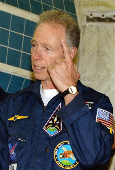 Moscow region, russia, september 9, 2005, new space tourist gregory olsen of the united states seen prior to the final test in star city outside moscow on friday sept, 9, 2005, he will make a flight to the international space station (iss) together with american astronaut william mcarthur, left, and russian cosmonaut valery tokarev.