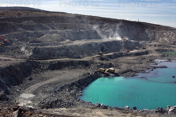 Chromite deposits of yamalo-nenets autonomous district, central open-pit chromite mine, november 2005.